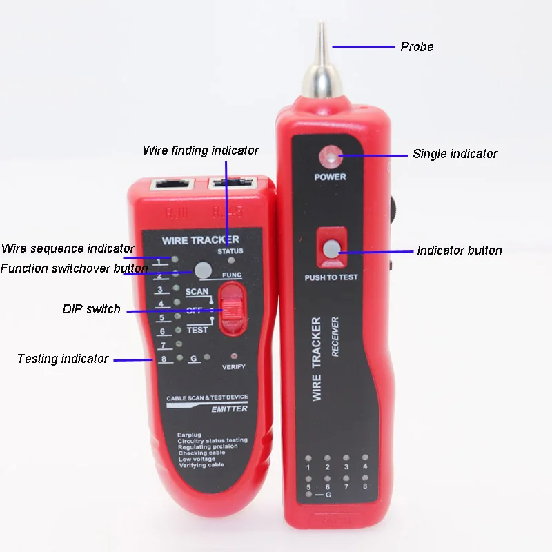 

LAN Network Cable Tester Cat5 Cat6 RJ45 UTP STP Line Finder Telephone Wire Tracker Tracer Diagnose Tone Distance Cable Tester