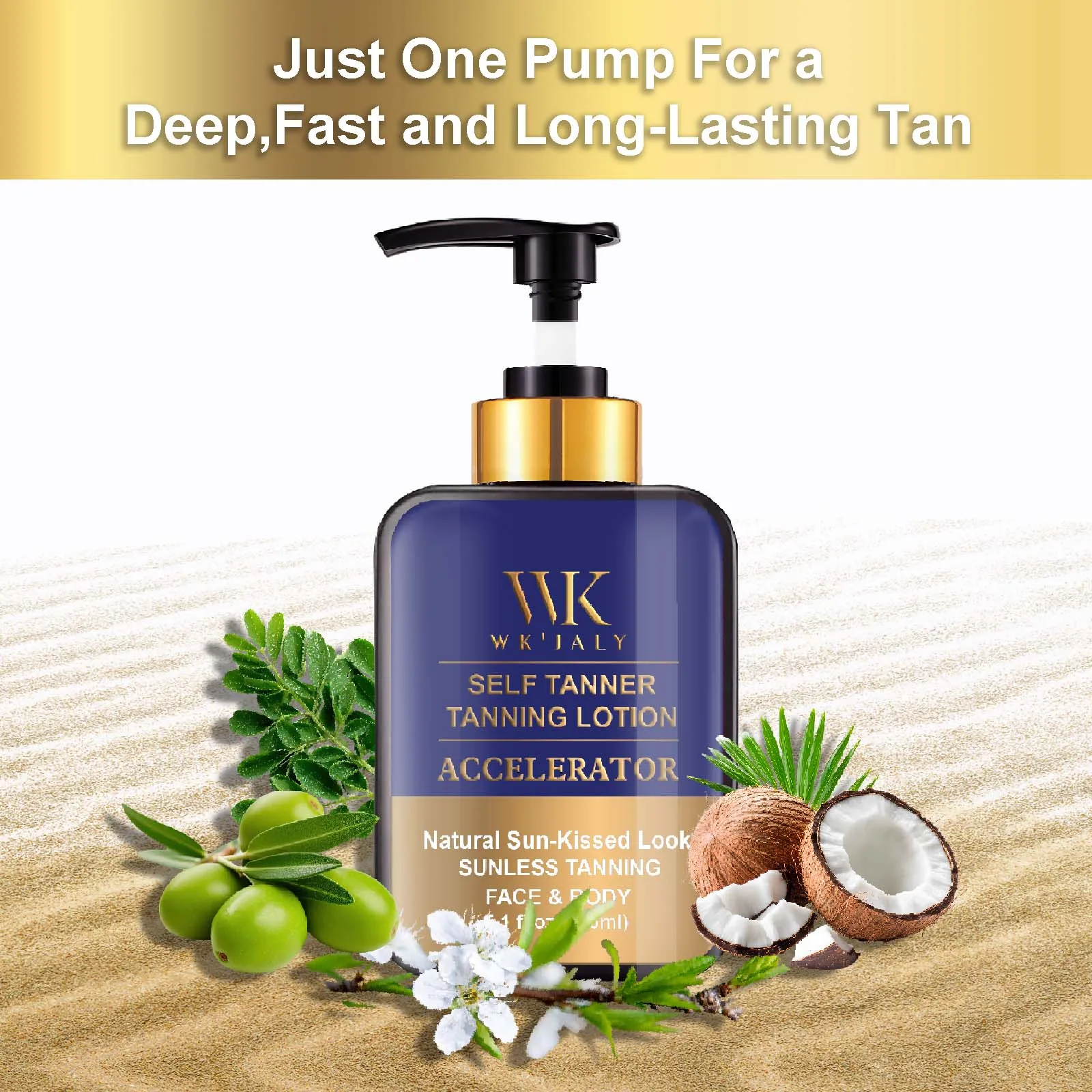 Kép 6: WK JALY Én Cserzés Oldat, Napfénytelen Cserzés, számára Félkegyelmű sun-kissed nézd, Fokonként Bőrmunkás számára férfiak, Nők, streak-free Bűvészkellék Barnára éget