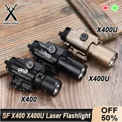 Tactical Surefir X400 X400U Red Green Dot Laser Indicator Hanging Flashlight For Airsoft Weapon Hunting Gun Pistol LED Light