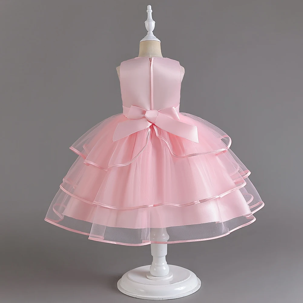 Sleeveless Sequins Children\'s dress princess skirt Flower Girl Birthday catwalk Performance dress puffy cake skirt dress