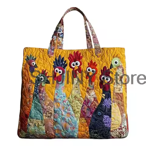 Funny Chicken Quilted Tote Women Daily Shoulder Bag Handbag For Shopping 2026 New Bags
