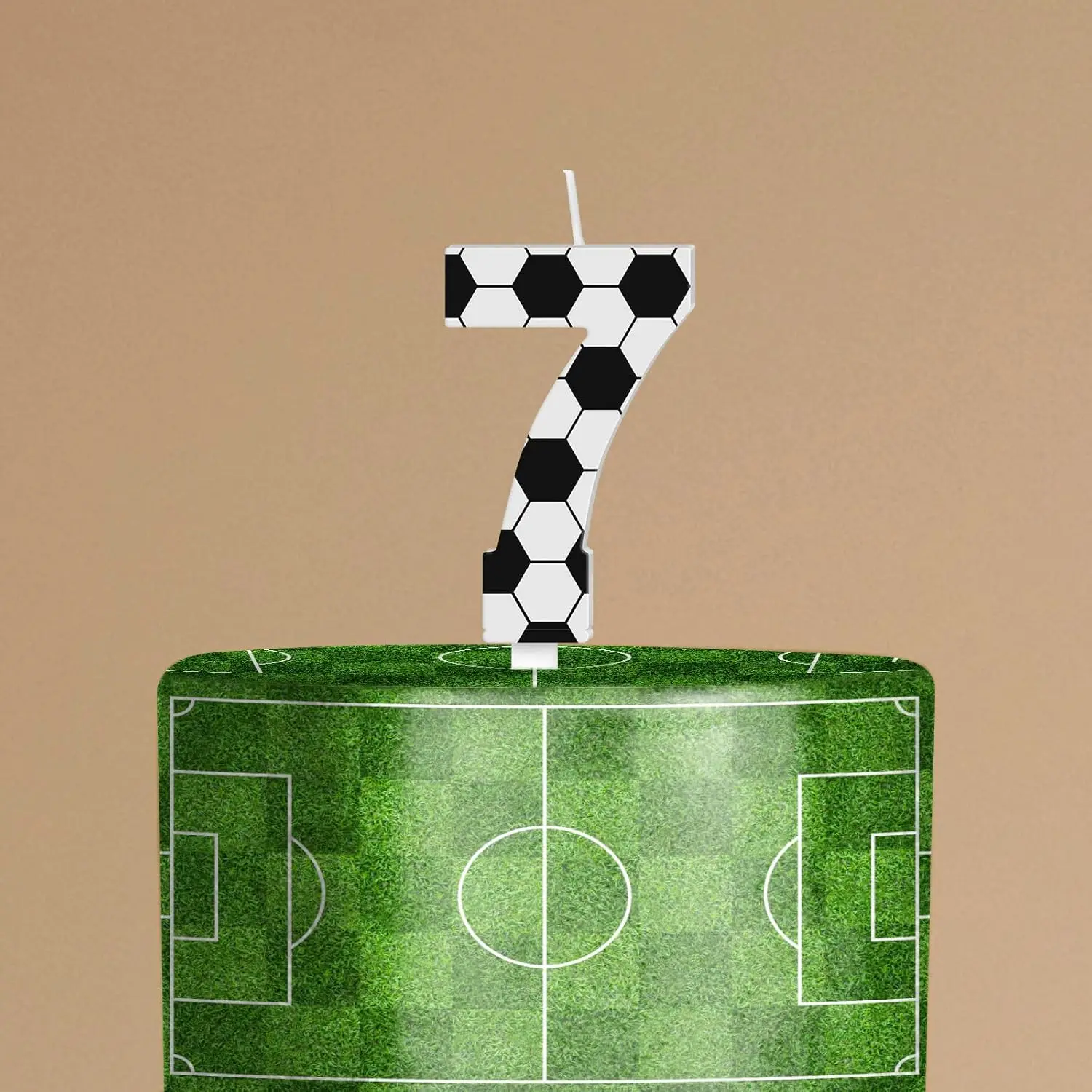 1Pc Soccer Ball Number 0-9 Birthday Candle, Cake Topper for Anniversary & Football Themed Party Supplies