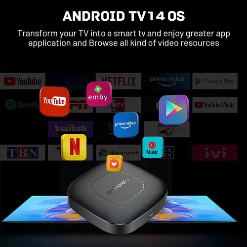 Imagen 2 del producto Reproductor multimedia de Streaming inteligente TV Box versión Global Mortal T1 Bluetooth Asistente de Google Android 13 Allwinner H313 2,4G y 5G Wifi 4K