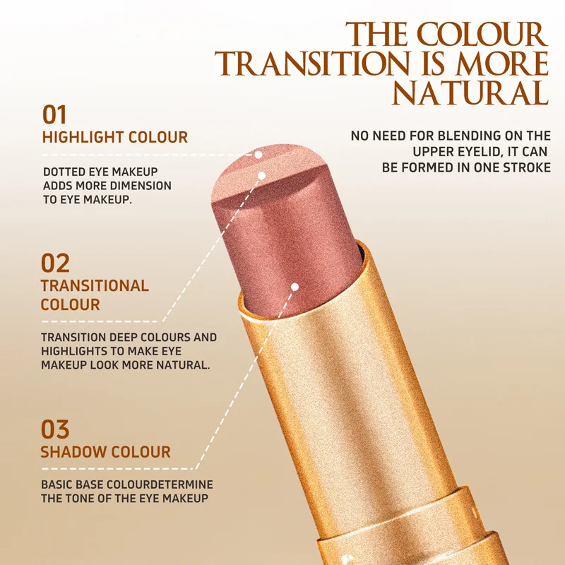 อายแชโดว์แบบแท่งประกายมุก เปลี่ยนสีได้ แต่งตาให้ดูสดใส ติดทนนาน 3 สี