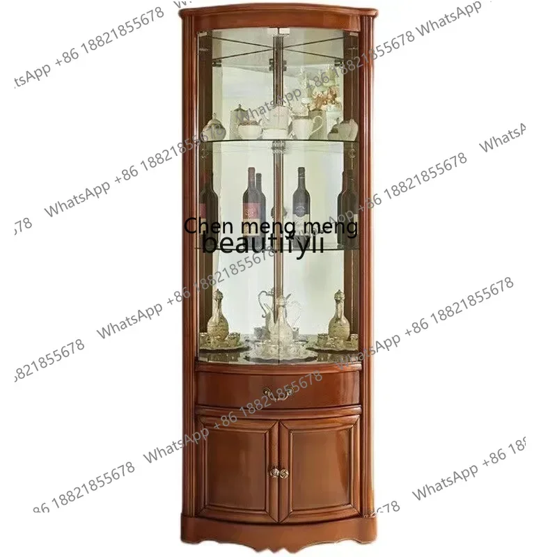 17832 Light luxury solid wood simple corner, living room corner cabinet luxury, corner cabinet triangular home decoration cabine