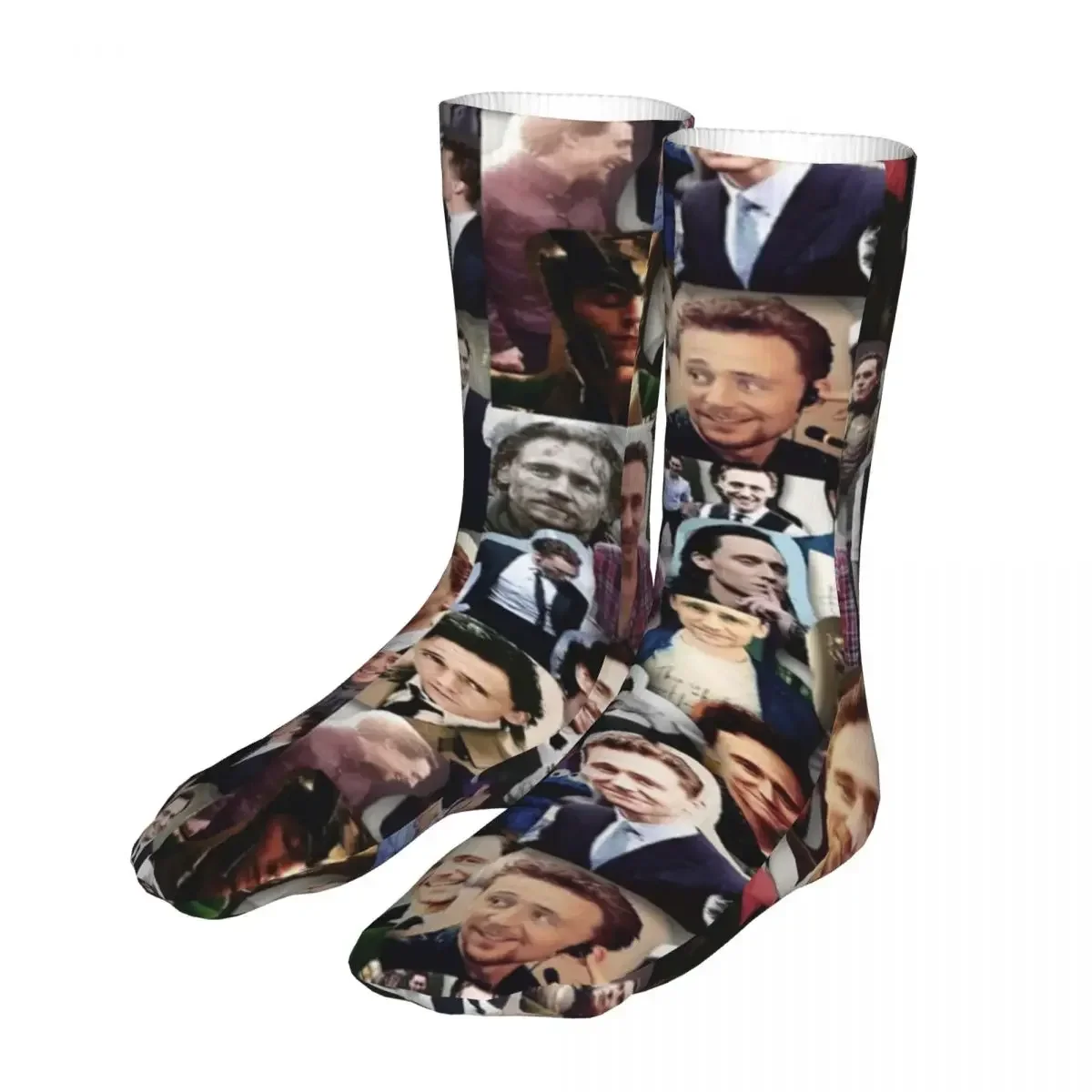 Tom Hiddleston Photo Collage Socks Men Women Polyester Casual  Harajuku Spring Summer Autumn Winter  Gifts