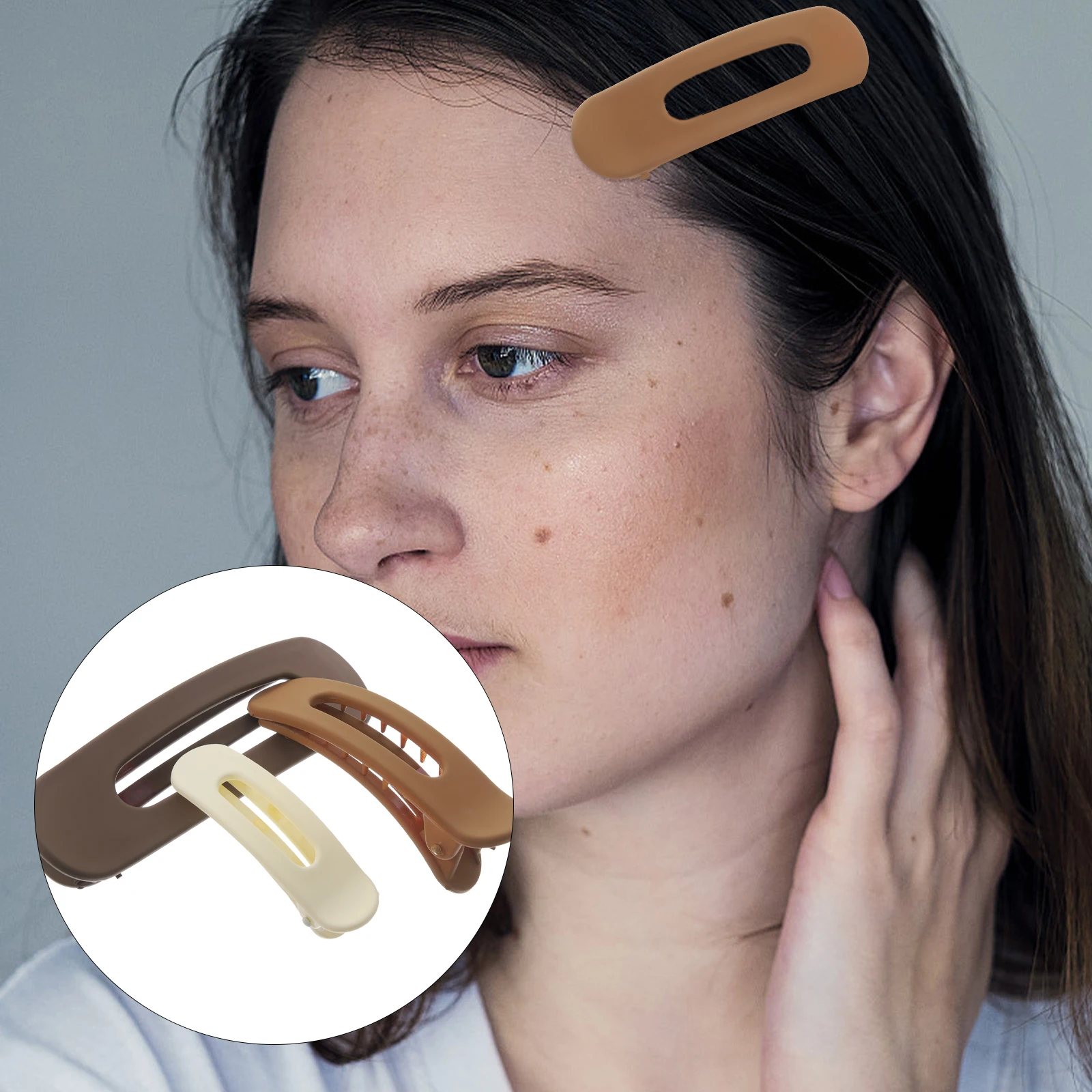 

Набор из 3 заколок-крабиков с плоским захватом для волос, аксессуары для укладки волос для женщин и девочек, декоративные заколки для надежной фиксации прически