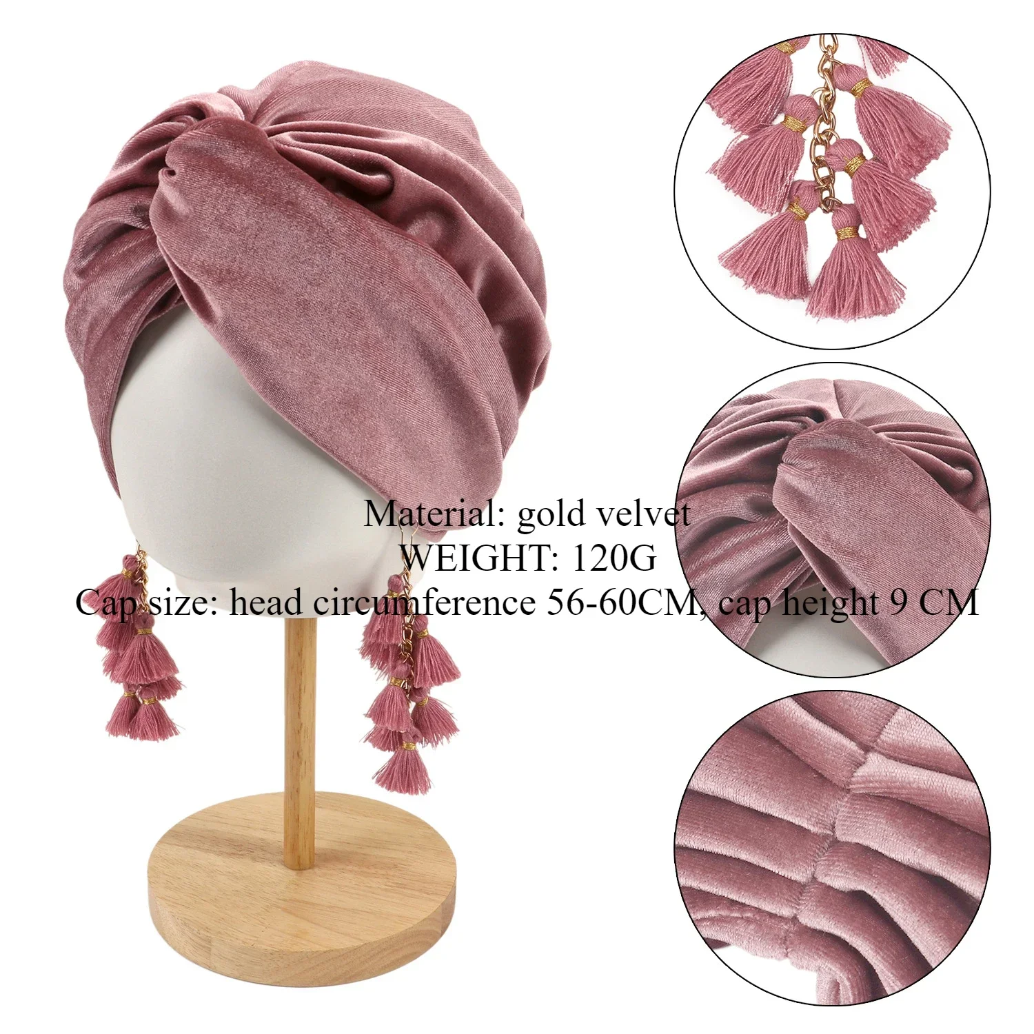 عصابة رأس نسائية بعقدة على الطراز الأفريقي - مربوطة مسبقًا، ناعمة، مزينة، مثالية للحفلات، بتصميم مرن ومطوي