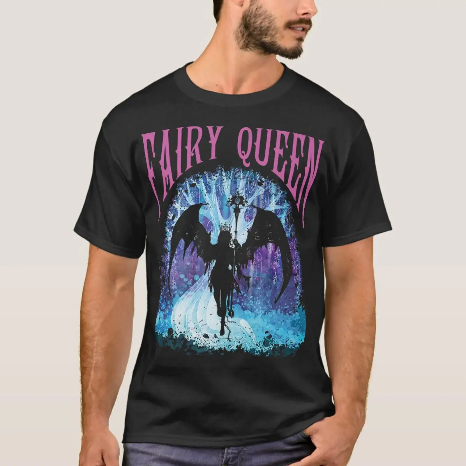 T-shirt homme vintage délavé style Grunge Fairycore Gothique, esthétique féerique sombre, polyvalent pour le quotidien, motif graphique décontracté