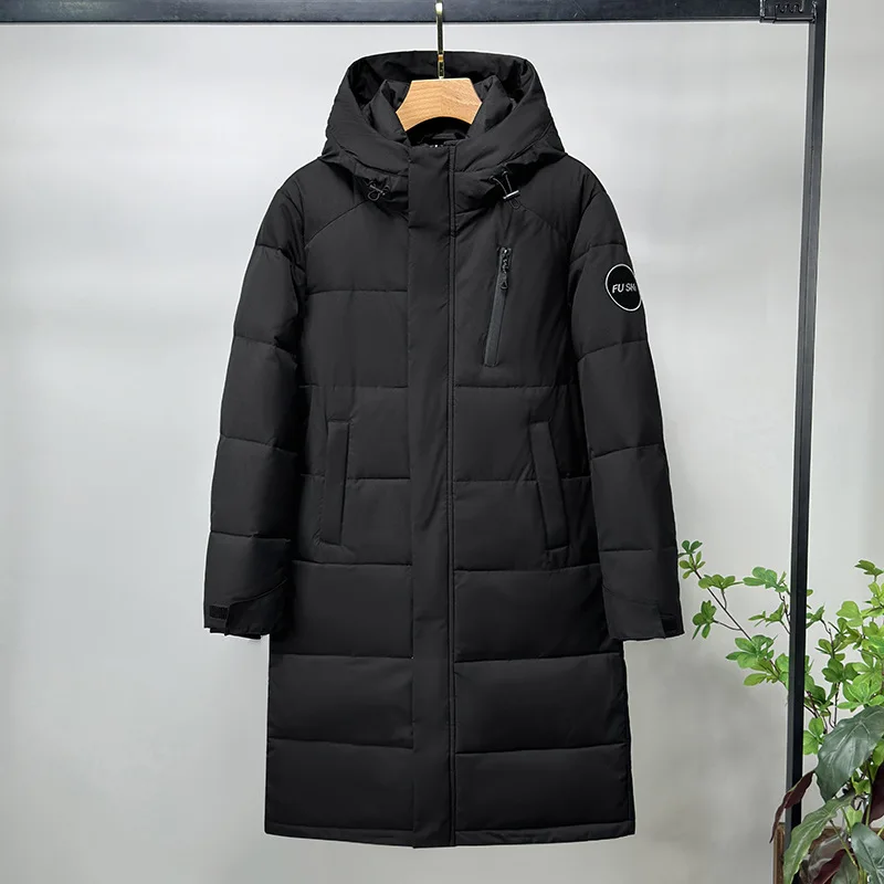 Winter Long White Duck Down Coats Men Knee Length Thickened Unisex Puffer Jacket for Men Women Couple's Winter Outerwear JK-064