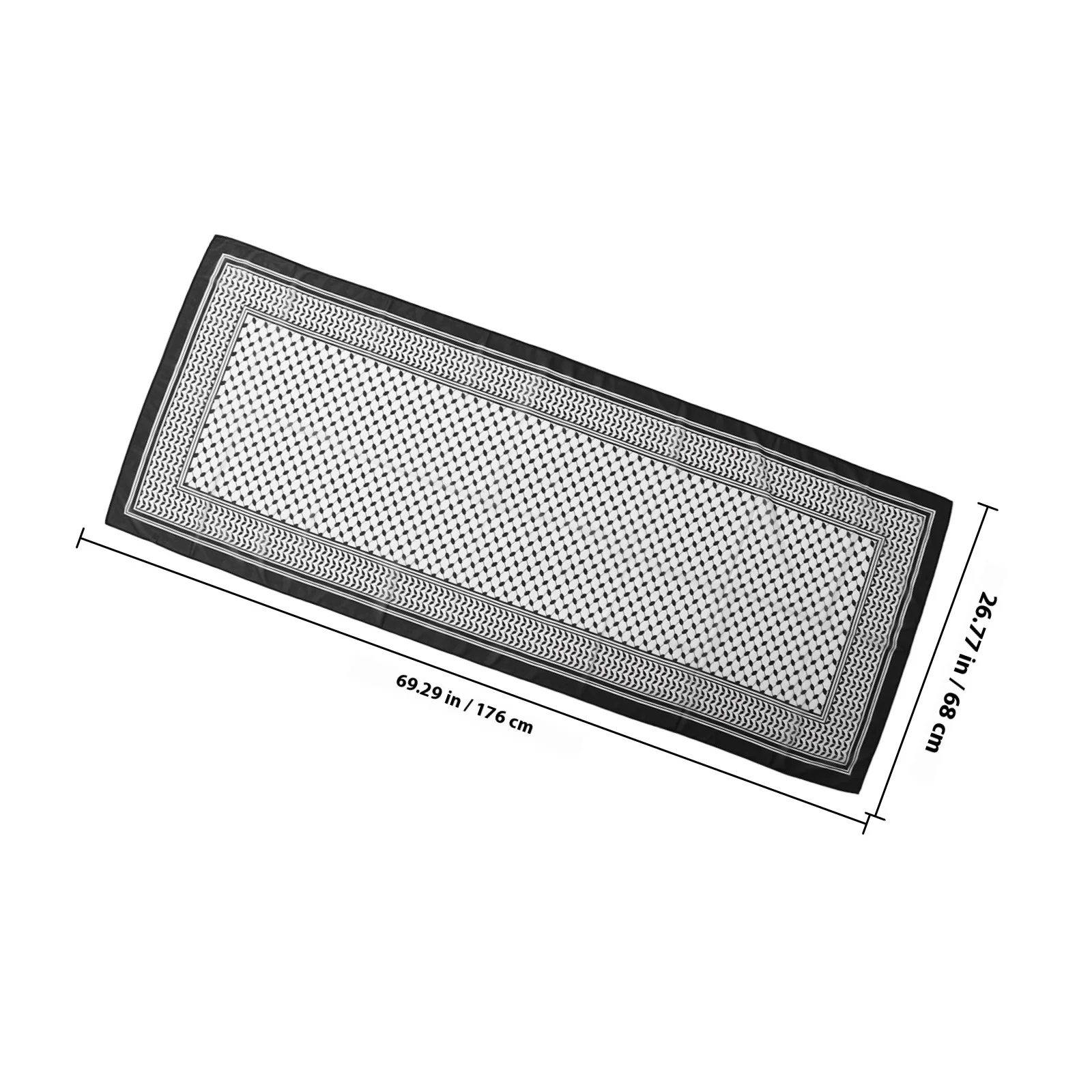 Zwart bedrukte chiffon hoofddoek Uniek ontwerp uit het Midden-Oosten Veelzijdig gebruik voor reisfeesten Bruiloften Modieus accessoire