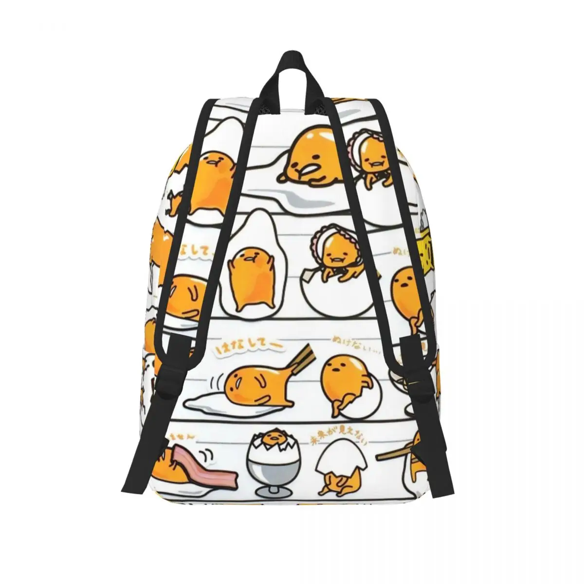 Gudetama Yoga Niedlicher Eier-Cartoon-Rucksack für Grundschule, weiterführende Schule, Studenten, Büchertaschen, Teenager-Tagesrucksack, Geschenk