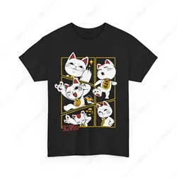 남녀공용 귀여운 애니메이션 만화 고양이 티셔츠, 단다단 고양이, 터보 그랜니, 블랙