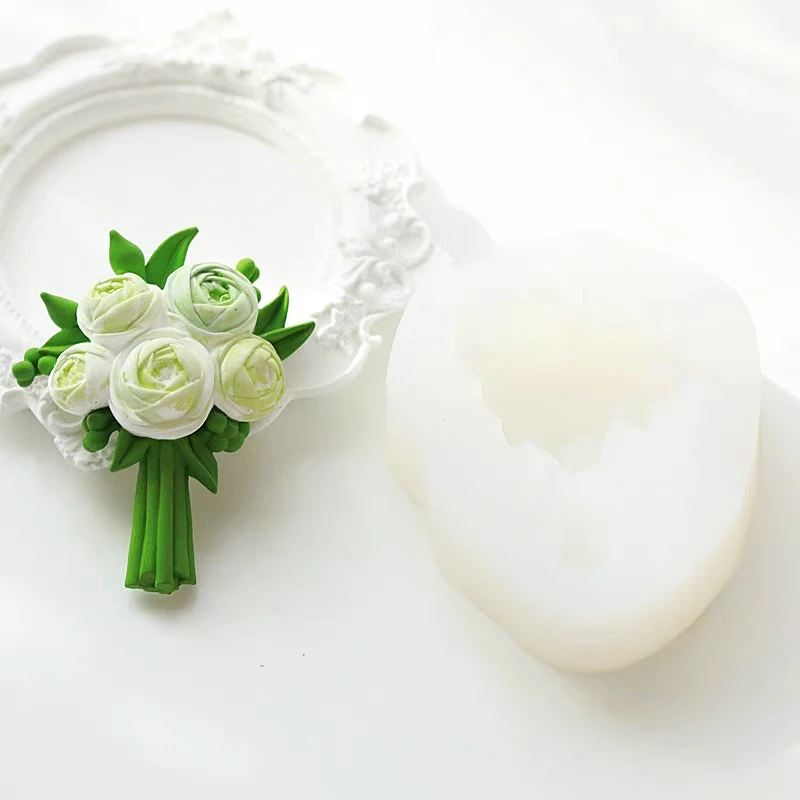 

Peony Flowers Shape Plaster Crafts Candle Decoration Silicone Mold Fragrance Gypsum Ornaments Molds