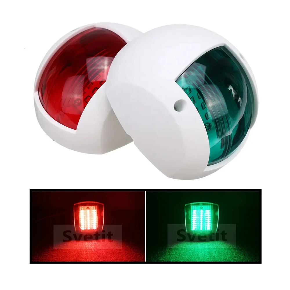 1 Set Sailing Lights Red Green Boat Navigation Light 12V Waterproof LED Marine Bow Light Yacht Accessories