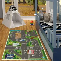 Children Cartoon Carpet Non-Slip Crawling Rug Rectangular Play Large Area Rugs with Colorful Pattern Living Room Home Decoration