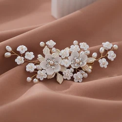 Classic Handmade Rhinestones Pearls Flower Hair Clips Bridal Wedding Hair Jewelry Accessories Bridesmaid Tiara   Headpieces
