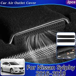 For Nissan Sylphy B17 Accessories 2016-2019 Car Air Vent Covers Dustproof Protectors Under Seats Duct Outlet Car Accessories ABS