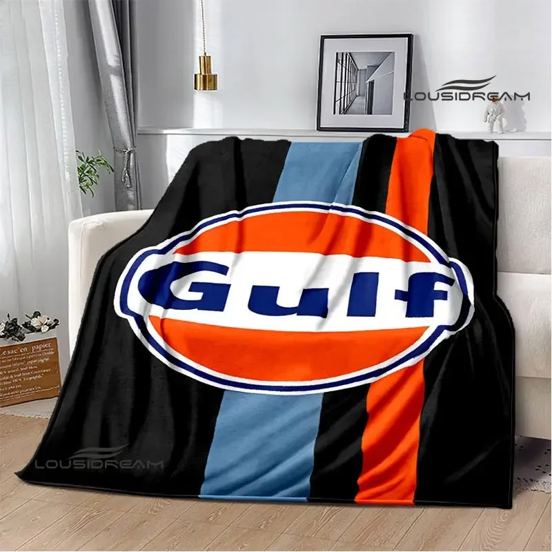 GULF Motorcycle LOGO Printing blanket cute Soft and comfortable blankets Warm Flange birthday gift