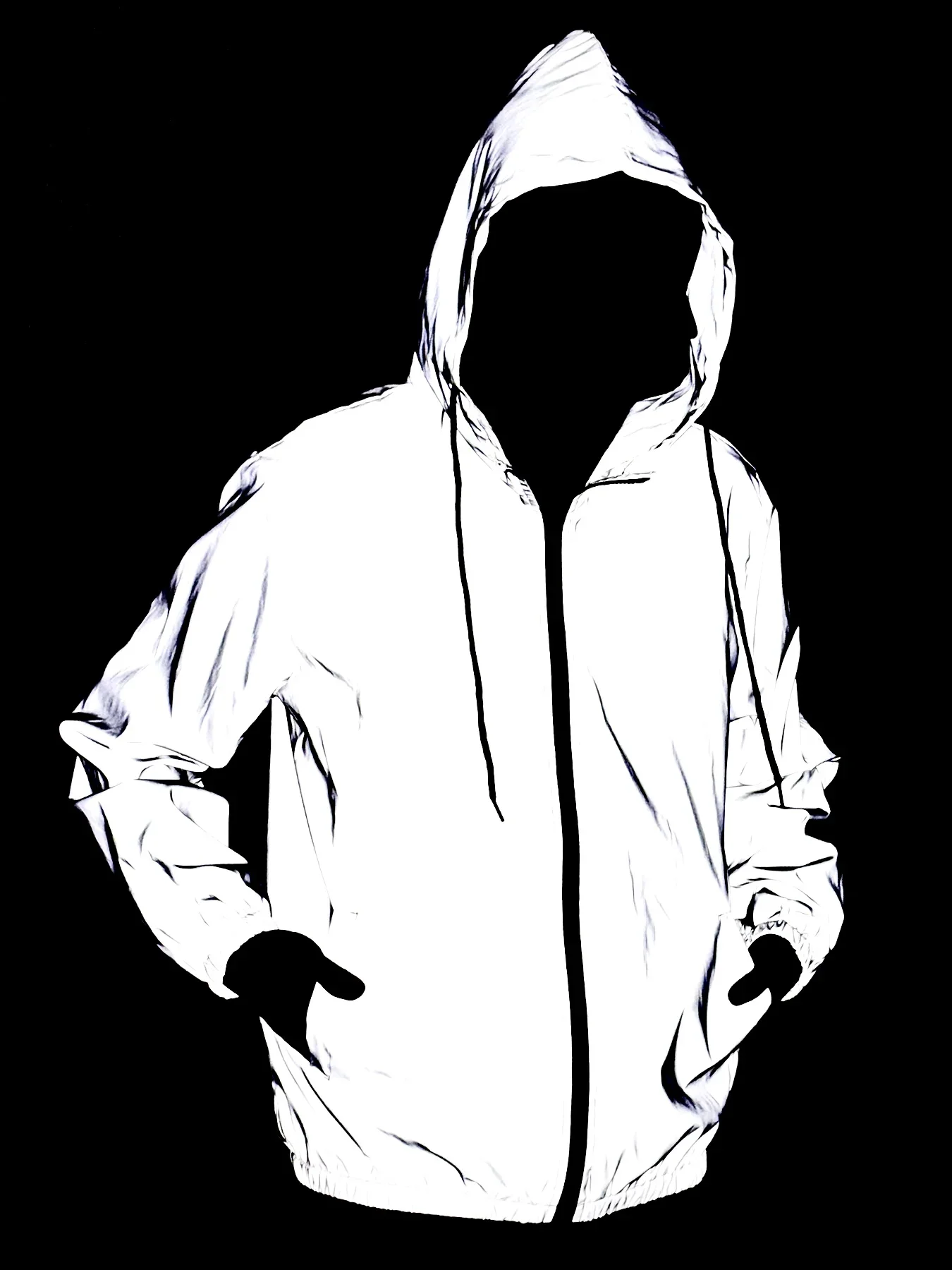 Men's Clothing Loose Reflection Jacket New Fashion Outdoor Casual Hooded Night Cycling Coat Jogging Male Jackets