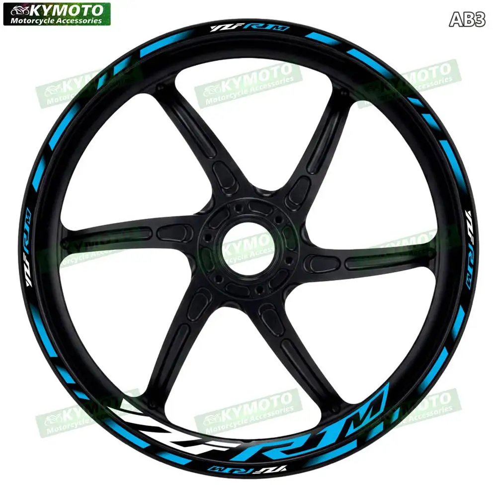 For YZF-R1M YZF R1M R1 Motorcycle 17 Inch Front And Rear Racing Wheel Stickers Car Reflective Motorbike Hub Tape Decal Sticker