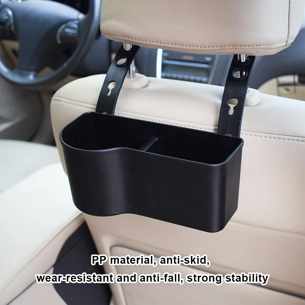 Car Interior Backseat Water Bottle Holder Vehicle Beverage Cup Organizer Nonslip Snacks Cellphone Sundries Beige