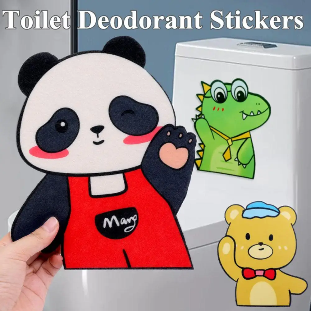 Felt Toilet Deodorant Stickers Creative Cartoon Deodorizing DIY Decoration Toilet Bathroom Sticker Toilet Remove Stickers O M9M1