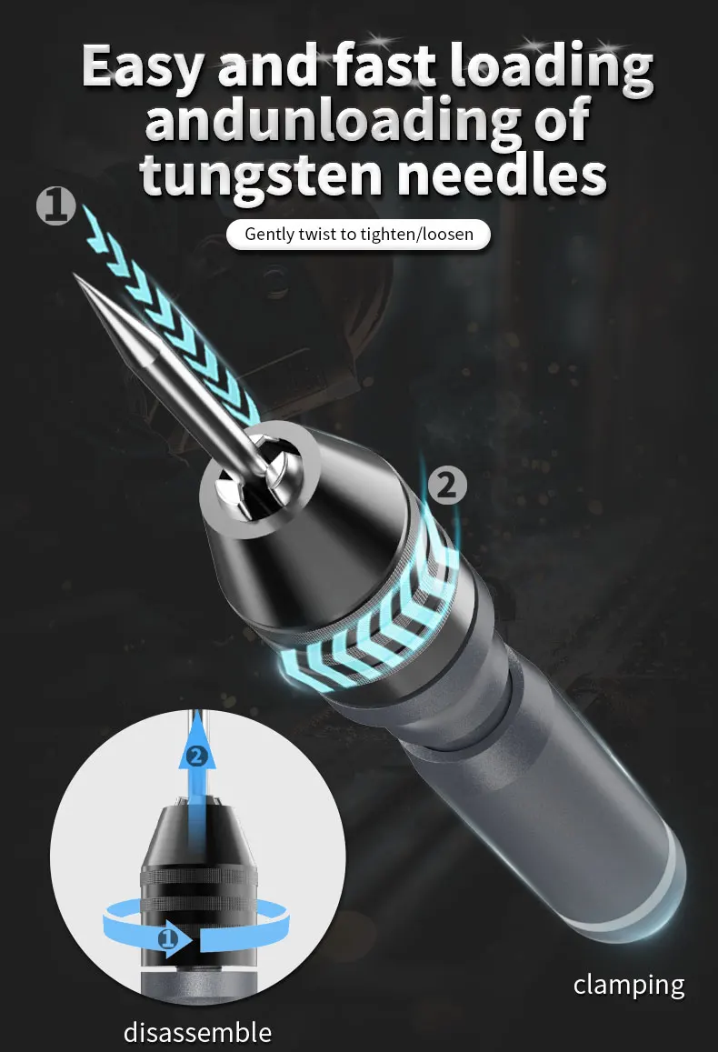 Tungsten Needle Holder Tungsten Electrode Sharpener Argon Arc Welding Tungsten Needle Grinding Clamp Max Diameter 4MM