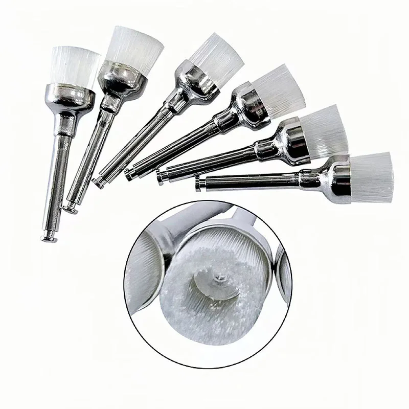 

100 шт., щетки для полировки зубов, форма чаши, нейлоновая зубная профилактическая щетка, профилактические щетки для контруглового наконечника, тип защелки