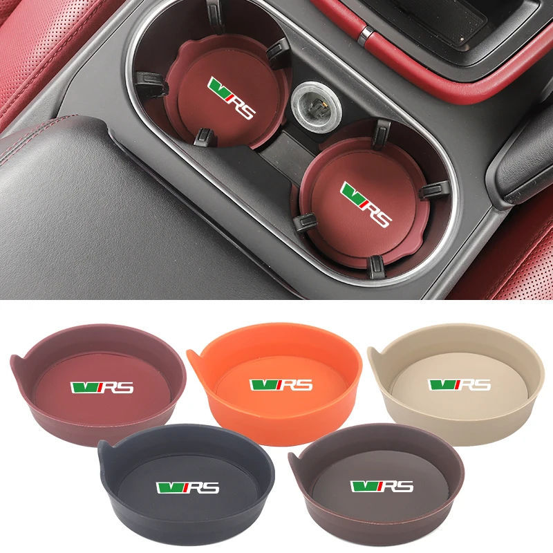 Handle-equipped silicone cup coaster For Skoda Octavia Rapid Kodiaq Superb Derivative Karoq Fabia Kamiq