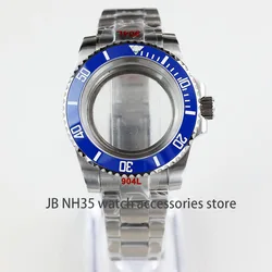 40mm Watch Case Ceramic Bezel Sapphire Glass For Seiko Nh35 Nh36 Miyota 8215 Movement 28.5mm Dial Submariner Case 20mm Bracelet