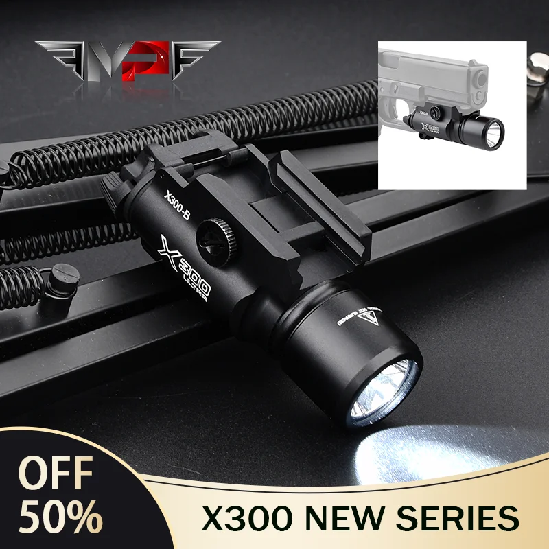 

WADSN TacticaFlashlight X300-B/X300U-B/ XU35 Metal Pistol Gun Strobe LED Light Fit 20mm Rail Airsoft Hanging Hunting Flashlight