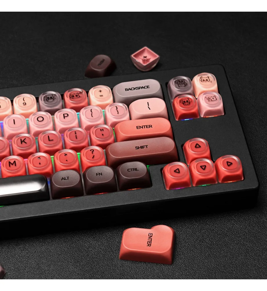 キーキャップ-パーソナライズされたリップスティック-moa-キーキャップ-ファンデーション-ラウンド-ジェリー-pbt-pc-wooting-meijia-lions-およびその他のメカニカルキーボードに適しています