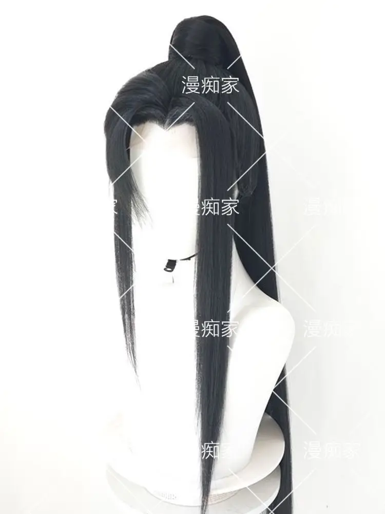 He Xuan Cosplay TGCF Long Black Customized Wig Tian Guan Ci Fu Heaven Official's Blessing Synthetic Hair HeadwearHalloween Props - view 3