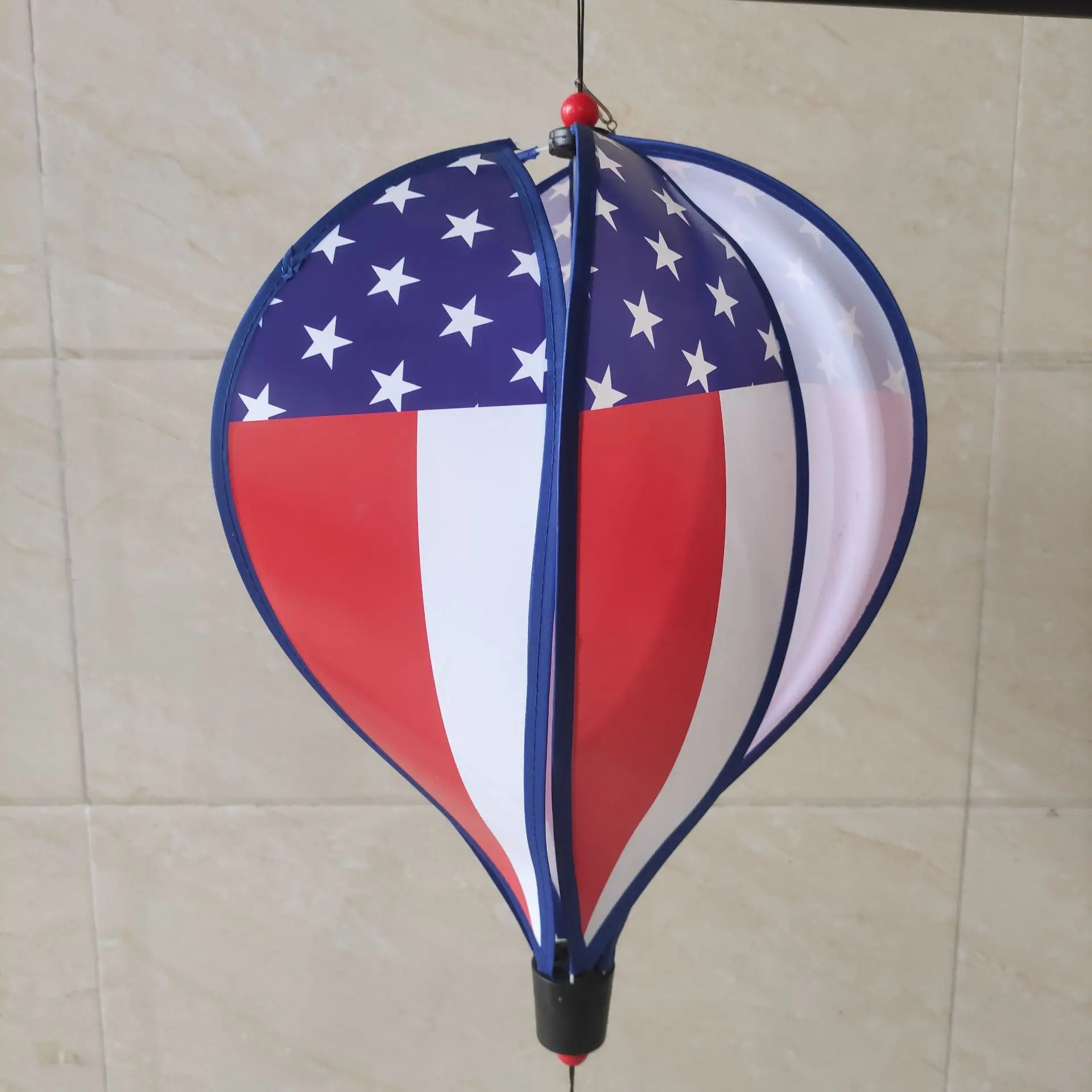 

Hot Air Balloon Windmill Pendant Rainbow Sequin Decorative Flag for Garden