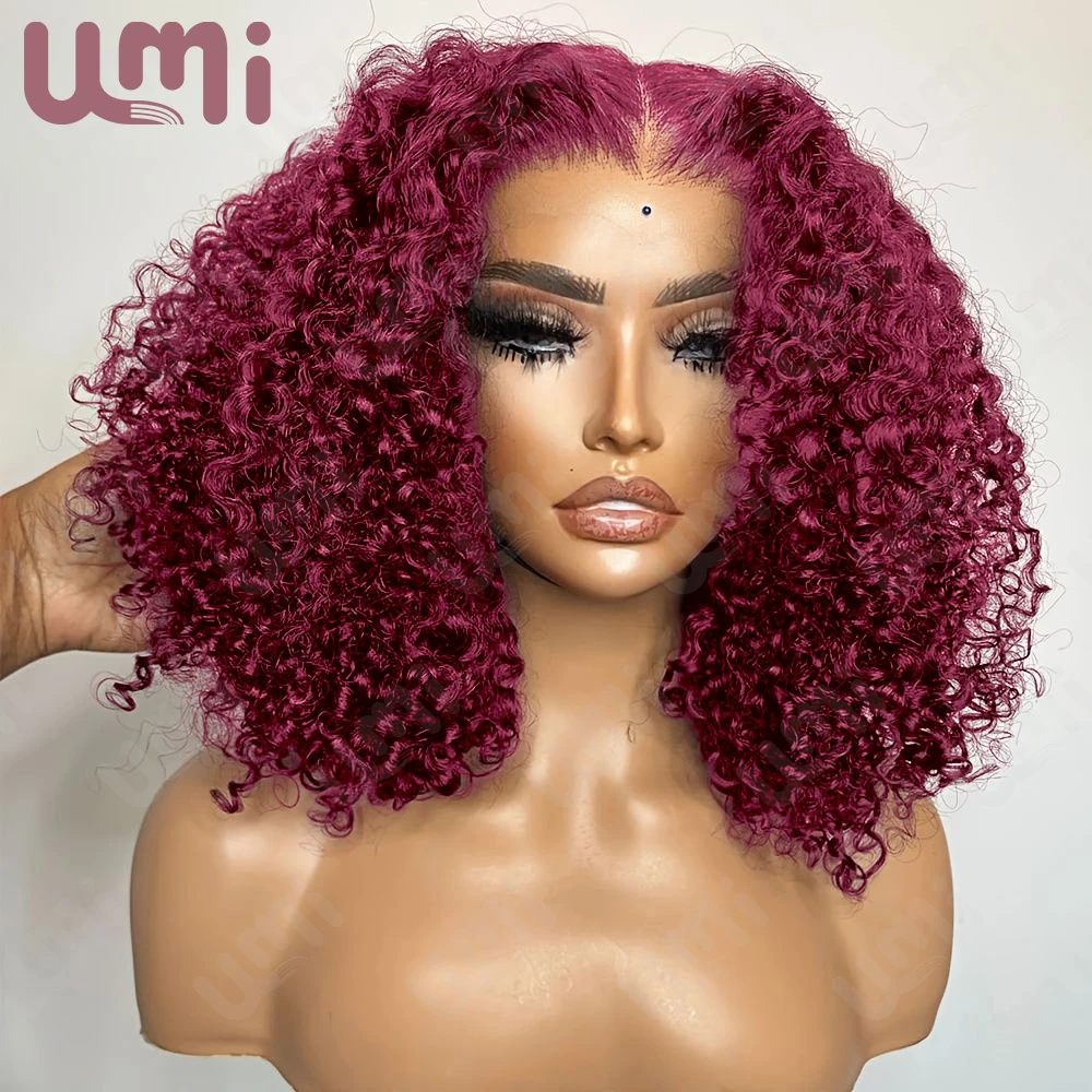 

13x4 HD burgundy deep wave Bob Wig Transparent Lace Frontal wigs Brazilians Remy 300% Density real 100% Human Hair 8-16 Inch