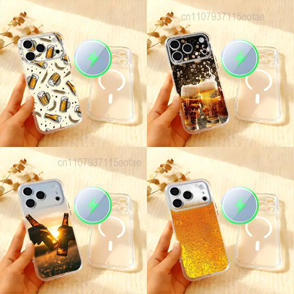 

Beer Alcohol CHEERS Phone Case For iPhone 17,16,15,14,13,12,11 Pro,Max,Plus,Mini,Air,E Magnetic Frosted Clear