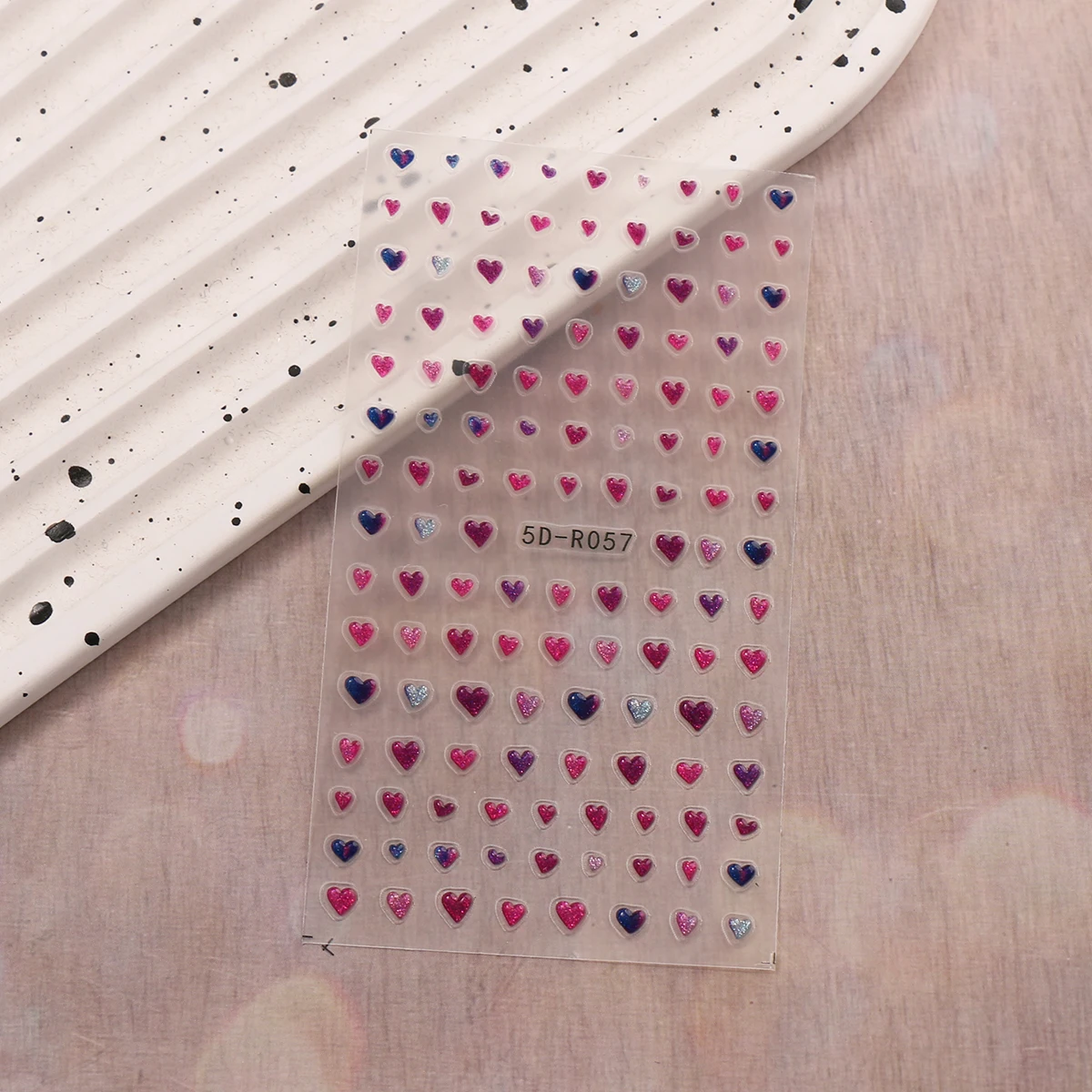 2 adesivi per nail art con cuore d'amore glitterato in rilievo per San Valentino, decorazione per unghie facile da applicare, fai da te, regali, festa di nozze