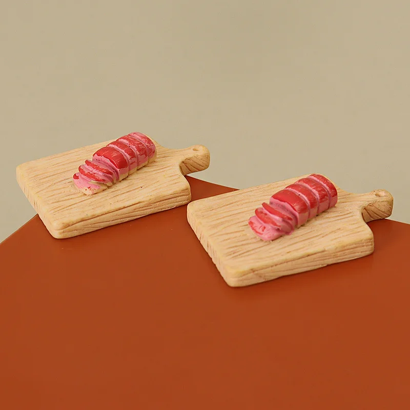 1/12 Dollhouse Cutting Meat Board Kitchen Knife Set Dollhouse Miniature Kitchen Decoration Dolls House Home Accessories