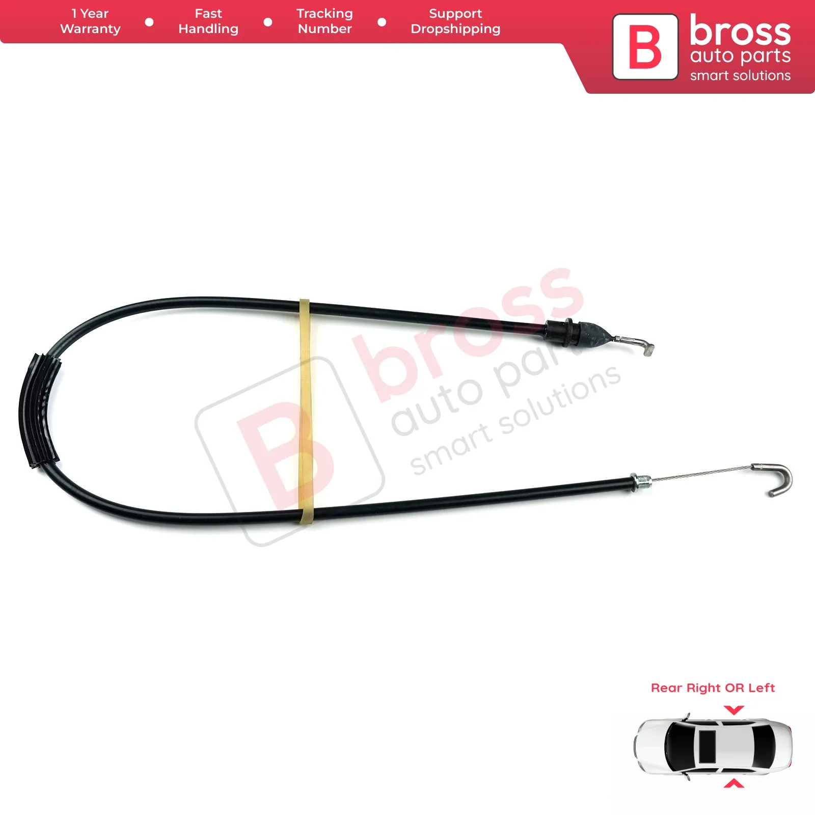 

BDP197 Inner Door Release Locking Latch Bowden Cable Rear Right or Left 1 U4839099B for Skoda Octavia MK1. Cable Lenght: 610 mm