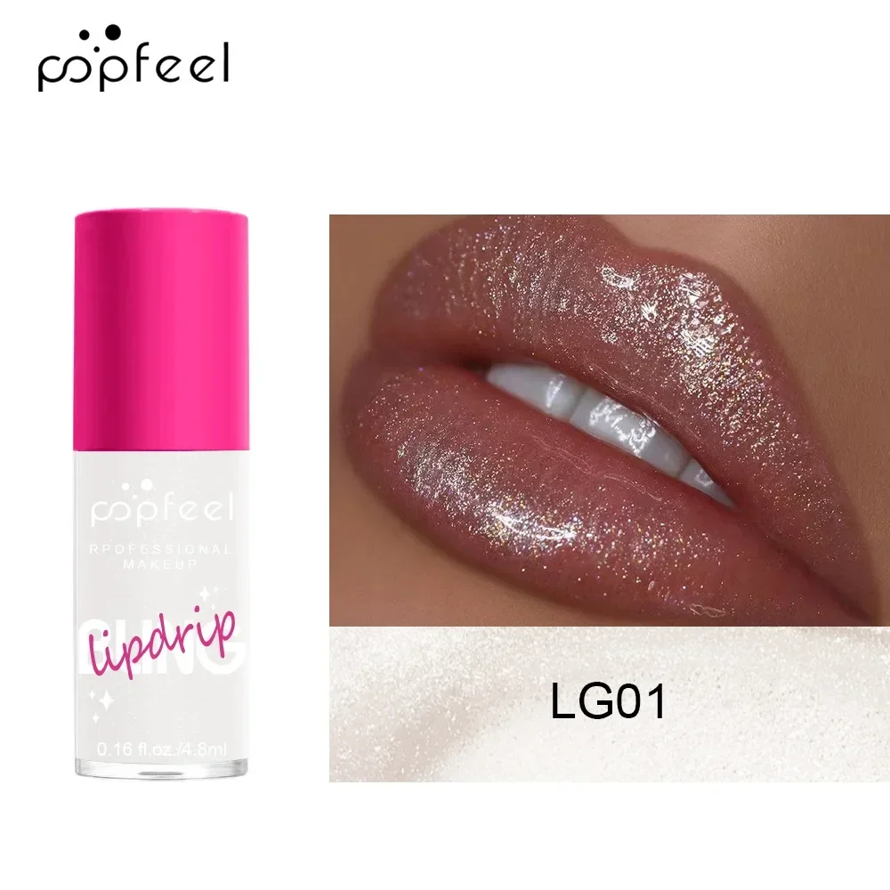 ที่ขายดีที่สุด Popfeel เพชรเปลี่ยนสีลิปสติก Make up Glossy Lips Plumper Gloss Lip Balm Oil Care Tint เครื่องสําอาง