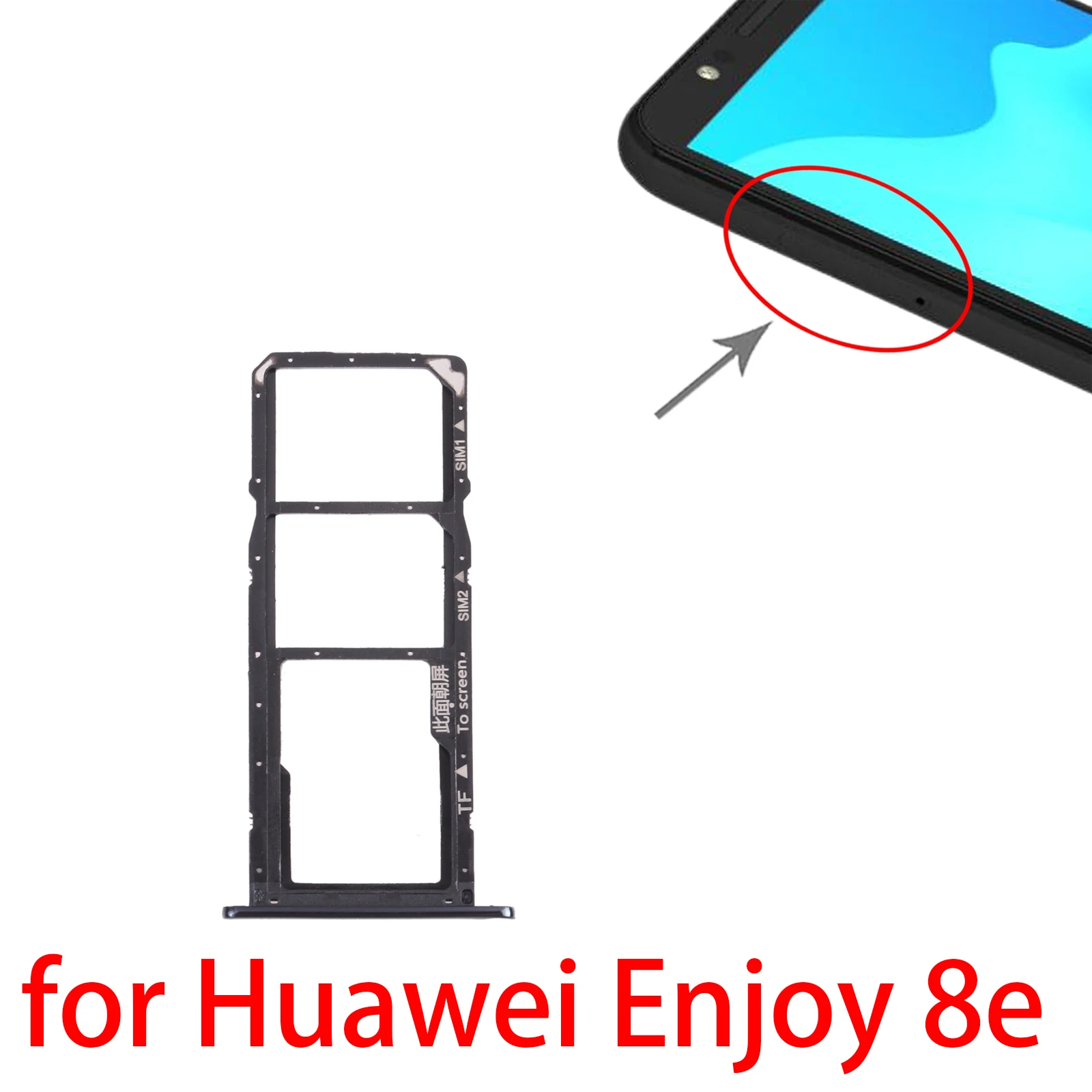 

SIM Card Tray + SIM Card Tray + Micro SD Card Tray for Huawei Enjoy 8e