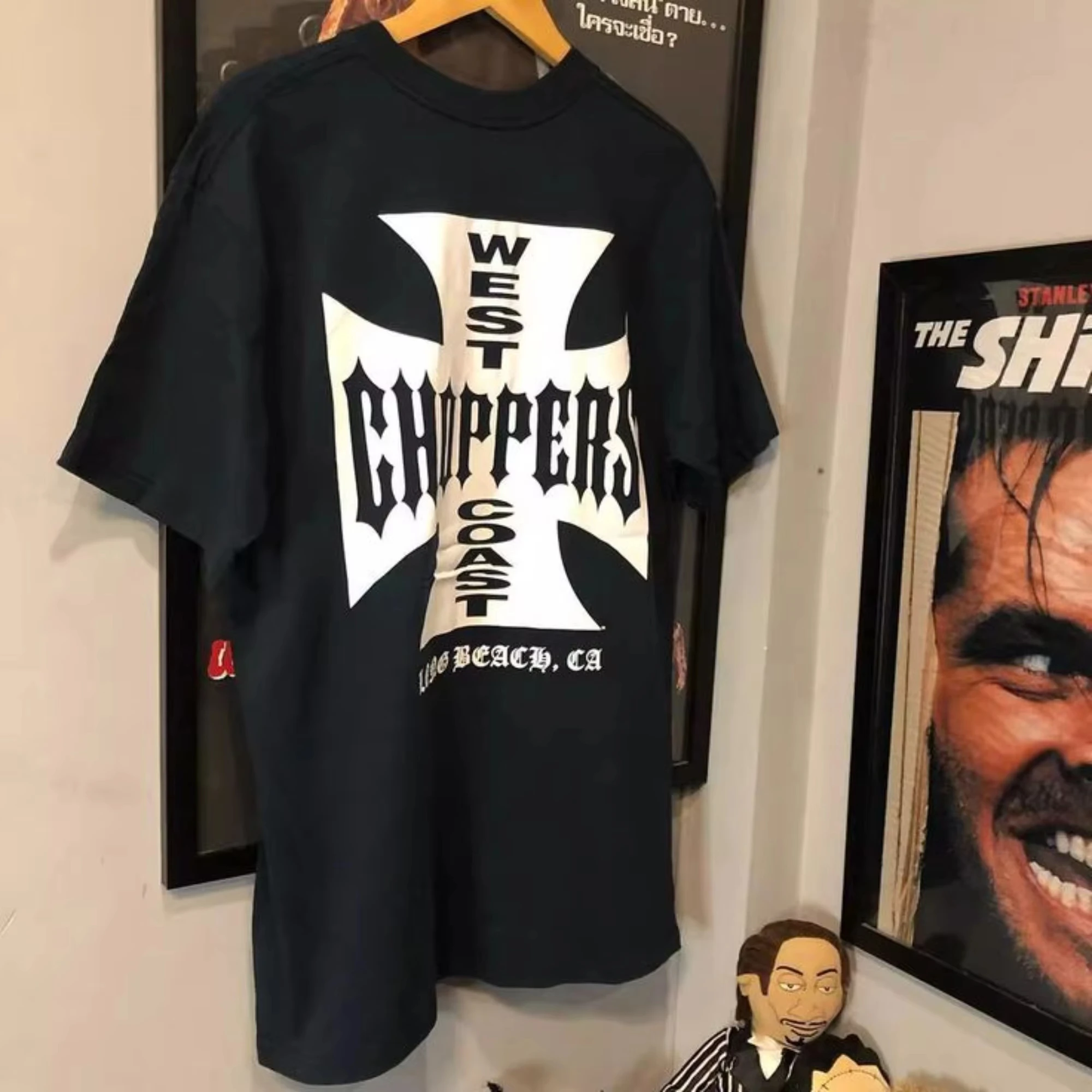 

West Coast Choppers Cross Frame Print Tshirt Male Hip Hop Streetwear Oversized T-shirts Fashion Tees Women's Fleece Short Sleeve