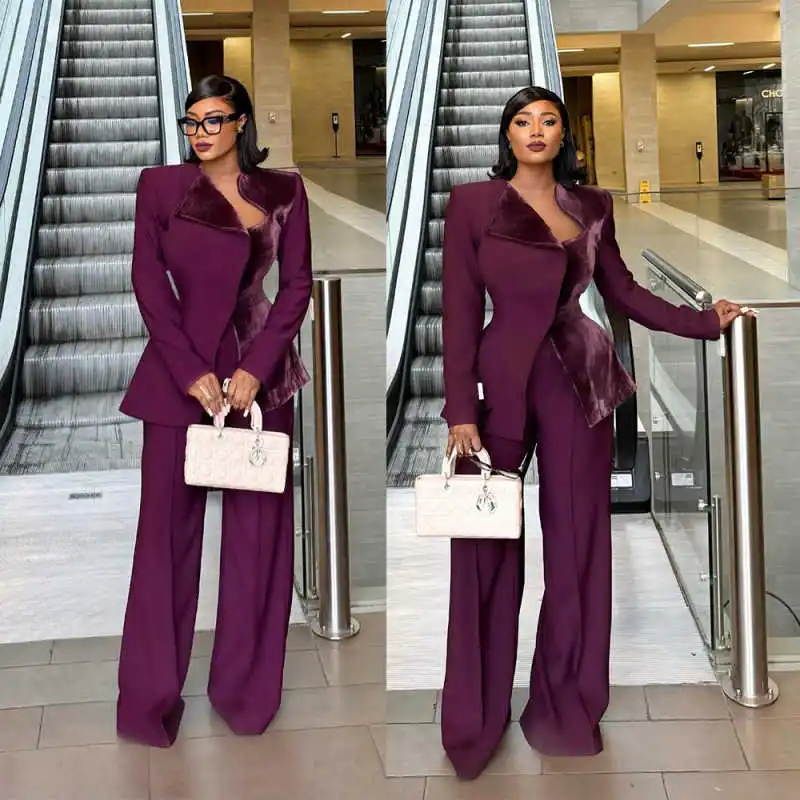 

Elegant Woman Suit Formal 2-Pieces Jacket Pants V-Neck Formal Gowns Birthday Party Lady Suit Fashion Prom Dress Size Customized