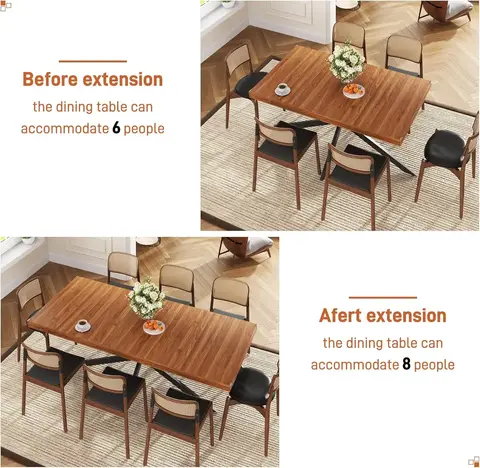 Modernt utdragbart matbord rektangulärt skänk med förvaring 8 best sales expanderbart bord - №4