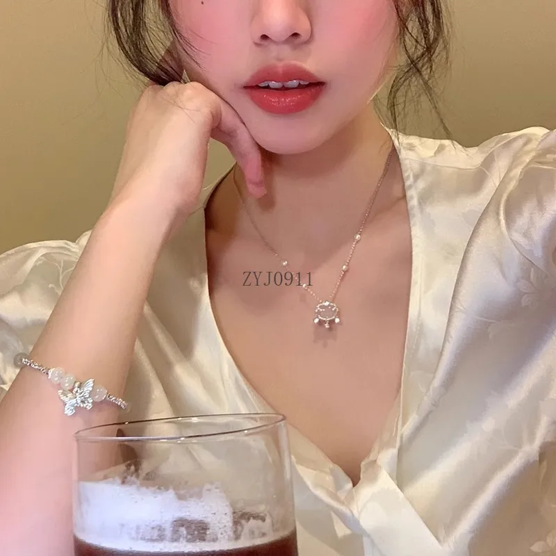 Nuevo Colgante de cerradura de seguridad s925 de estilo chino, collar de plata de ley, cadena de clavícula de nicho exquisito