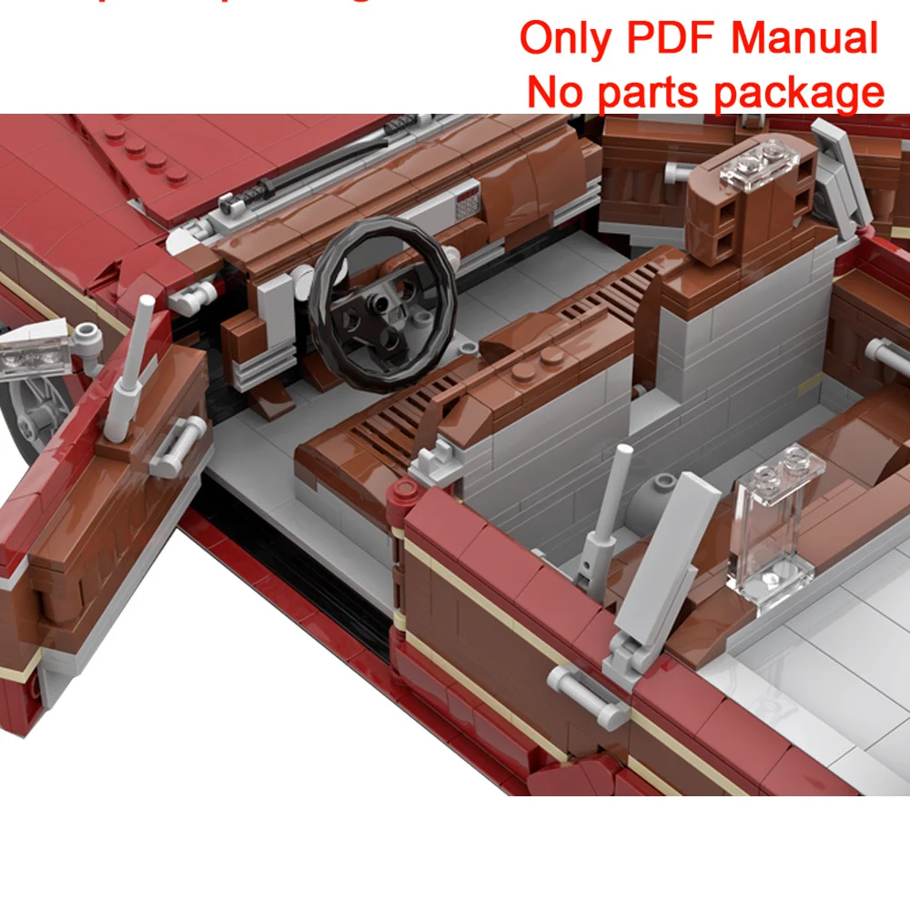 MOC-Blocos de Construção do Jeep Grand Wagoneer, Carro Branco, PDF Manual, Lista de Peças, Apenas Manual PDF, Sem Peças