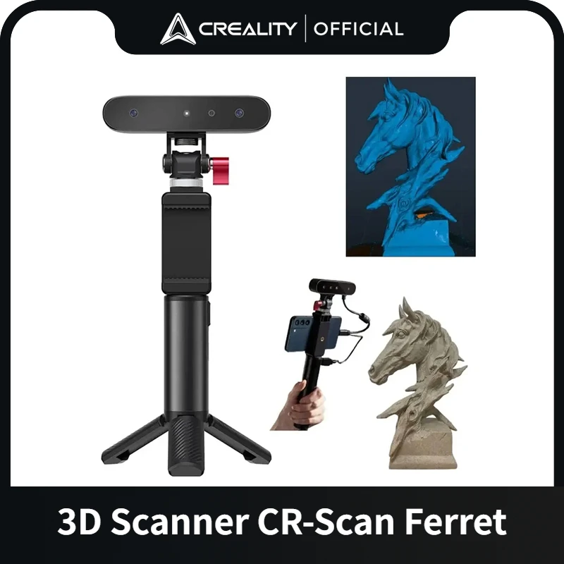 

Creality CR-Scan Ferret Portable Handheld 3D Scanner with 30 FPS Quick Scan/0.1mm Accuracy ASIC Chipset Dual Mode Scanning