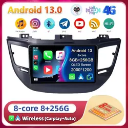 Android13 For Hyundai Tucson IX35 3 2015 2016 2017 2018 Car Radio Navigation Multimedia Player Video WIFI+4G BT DSP Carplay Auto