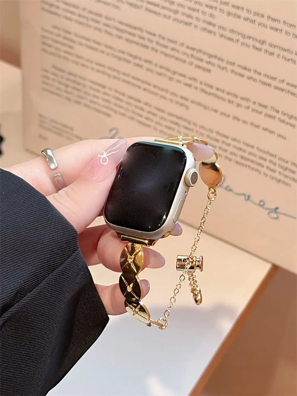 موضة متفوقة المعين سوار ربط ل سوار ساعة يد آبل سلسلة S10/8/7/6/3/4/5/9 40 مللي متر 41 مللي متر 42 مللي متر 44 مللي متر 45 مللي متر 46 مللي متر